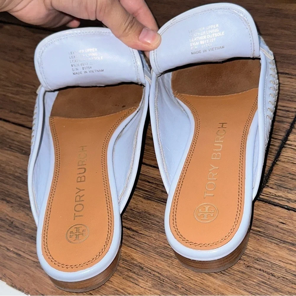 Tory Burch✨Mules Horsebit loafers RARE woven leather clogs slippers